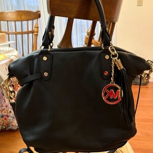 Michael Kors Black Leather Tote Bag
